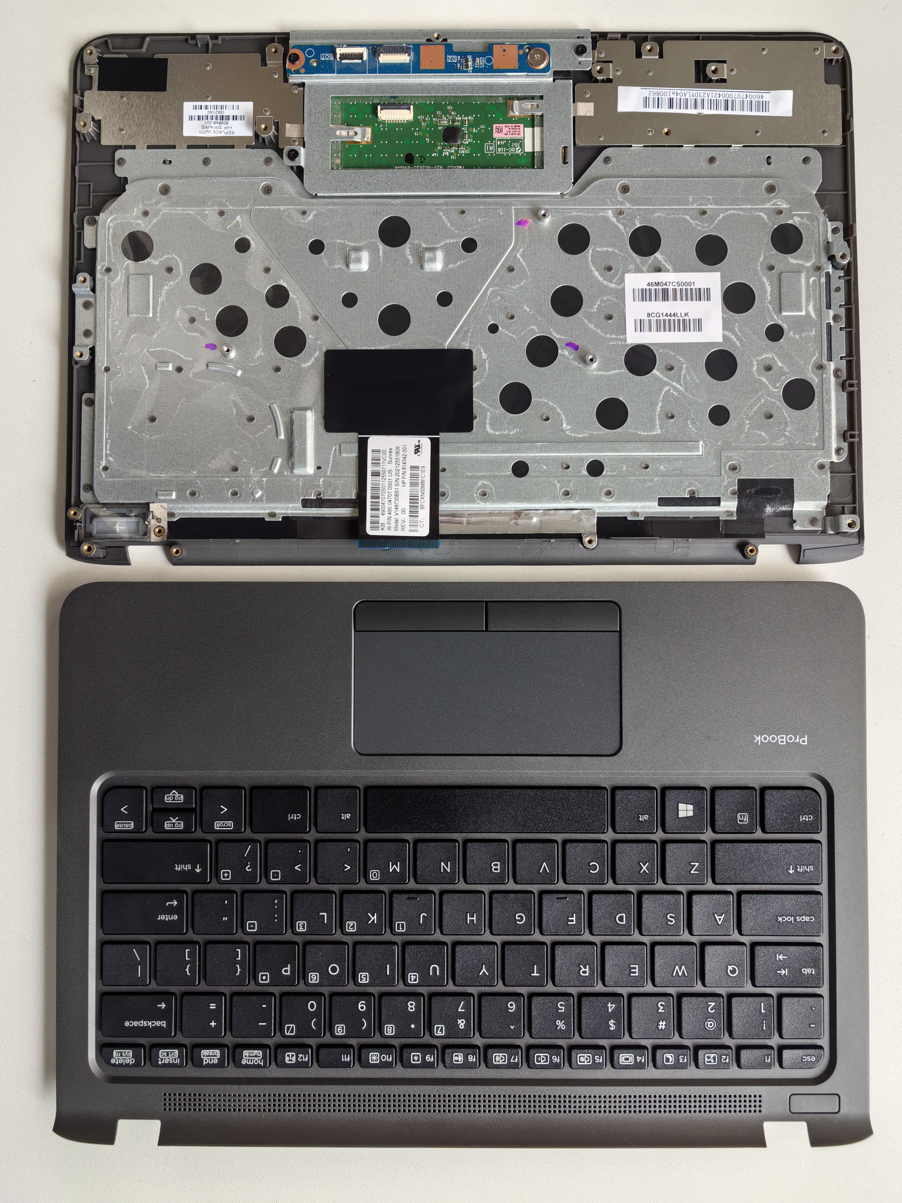 Picture of New Replacement Laptop Keyboard For HP 11G1/11 EE G1/11EEG1 C shell GRAY FRAME BLACK Palmrest Upper Case US Layout